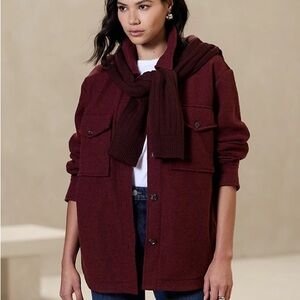 Maroon Button-Up Jacket